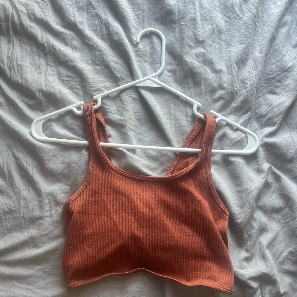 Rust Ribbed Crop Top